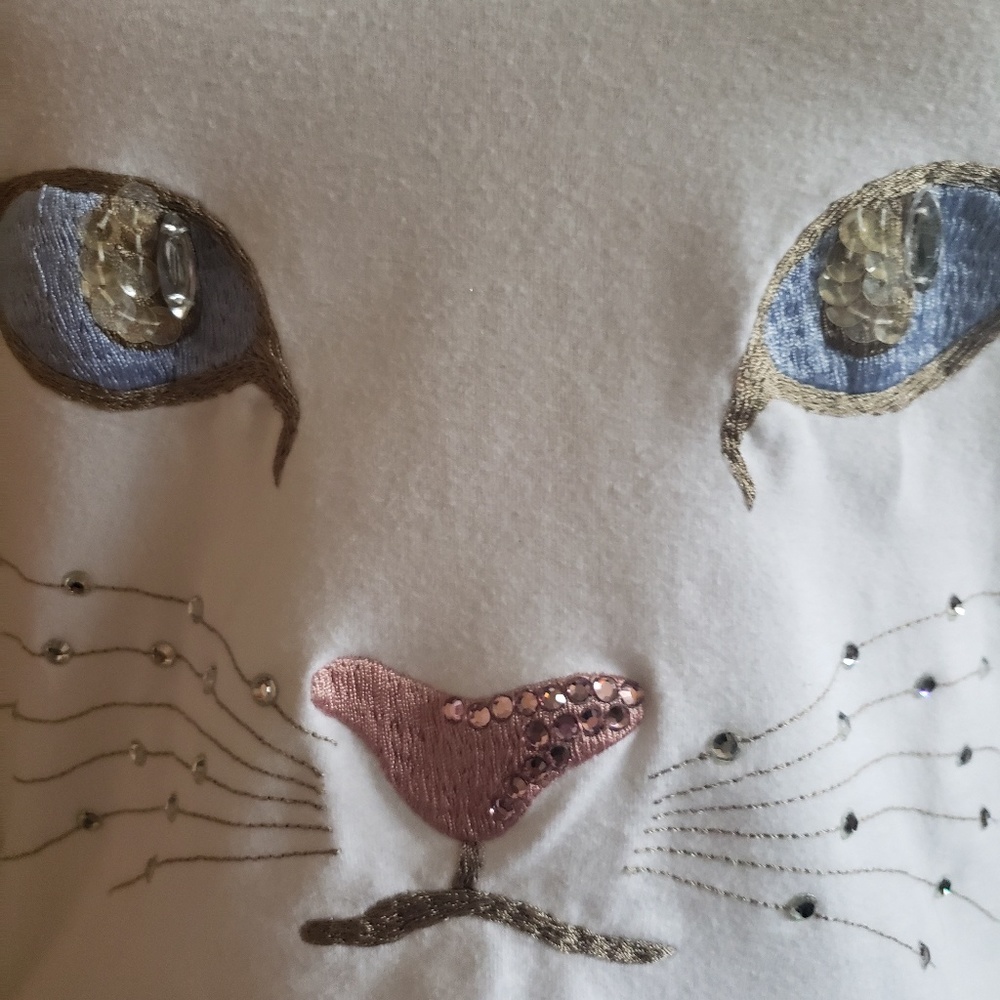 Rhinestone cat t-shirt
